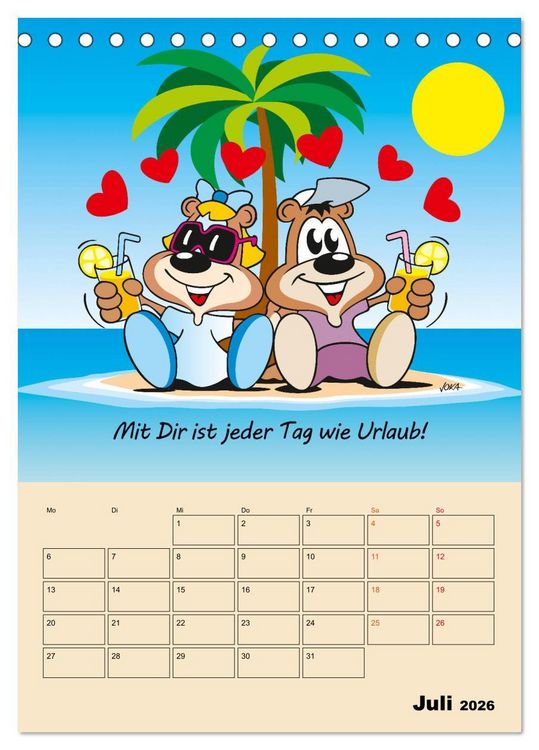 Produktbild: Ein Jahr mit Dir! (Tischkalender 2026 DIN A5 hoch), CALVENDO Monatskalender