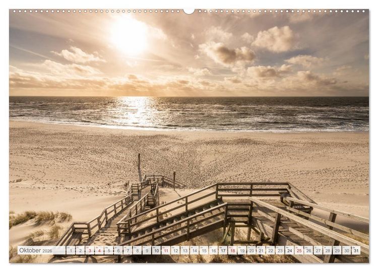 Produktbild: Nordseeperle Sylt (hochwertiger Premium Wandkalender 2026 DIN A2 quer), Kunstdruck in Hochglanz