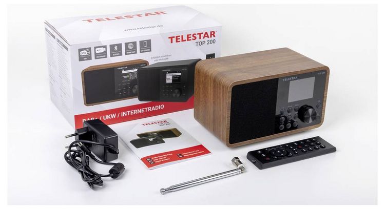 Produktbild: Telestar TOP 200 Holz Internet Kofferradio Internet, DAB+, UKW Bluetooth&reg;, USB, WLAN, AUX Holz
