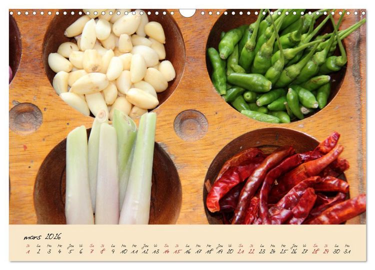 Produktbild: La cuisine Tha&iuml; (Calendrier mural 2026 DIN A3 vertical), CALVENDO calendrier mensuel