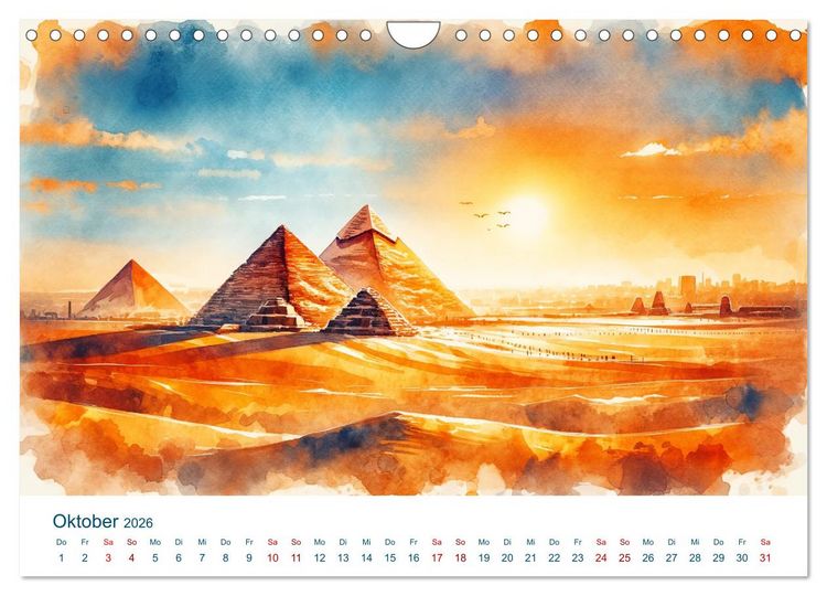 Produktbild: Sehensw&uuml;rdigkeiten in Aquarell (Wandkalender 2026 DIN A4 quer), CALVENDO Monatskalender