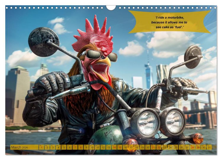 Produktbild: Funny animals as motorbike riders (Wall Calendar 2026 DIN A3 landscape), CALVENDO 12 Month Wall Calendar