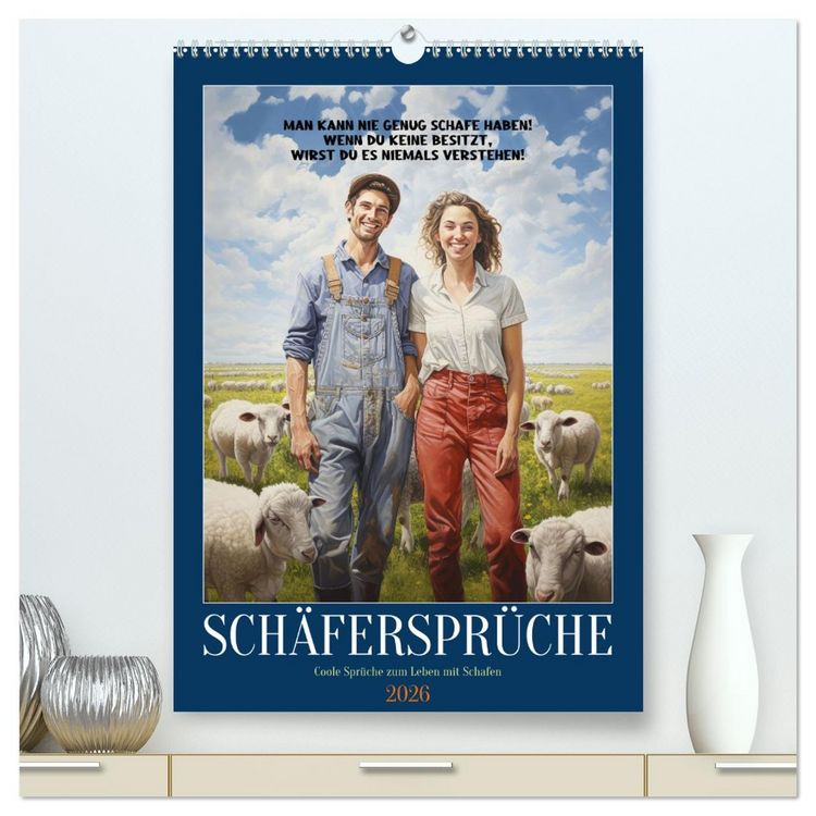 Produktbild: Sch&auml;ferspr&uuml;che (hochwertiger Premium Wandkalender 2026 DIN A2 hoch), Kunstdruck in Hochglanz