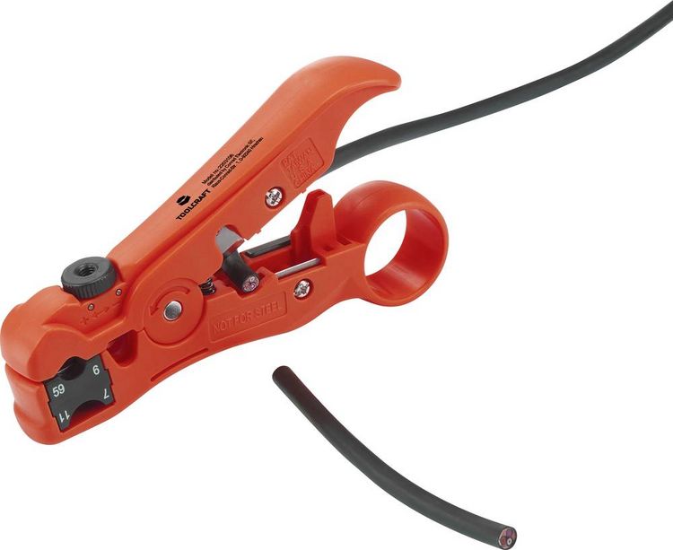 Produktbild: TOOLCRAFT TO-6609318 HSK-4132 Abisolierzange Geeignet f&uuml;r Koaxialkabel, Rundkabel