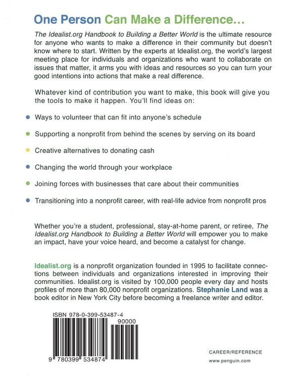 Produktbild: The Idealist.org Handbook to Building a Better World