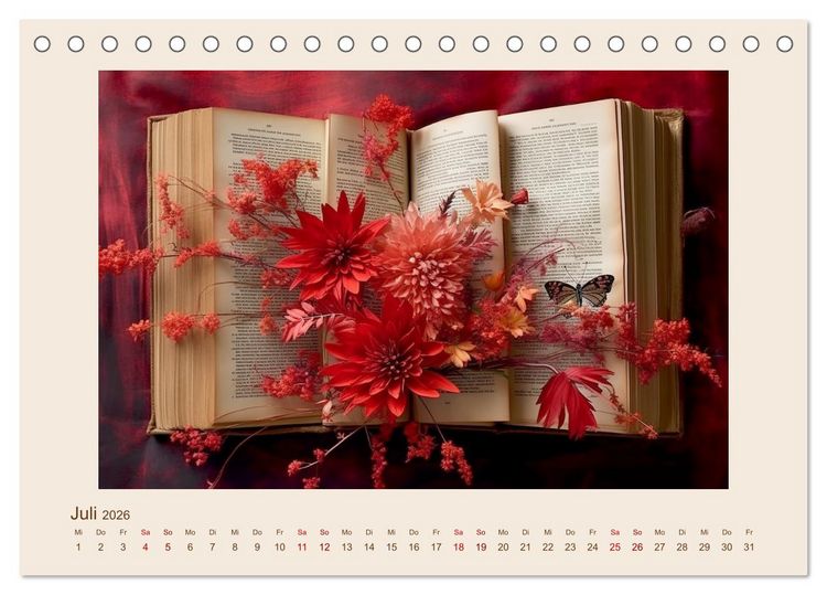 Produktbild: B&uuml;cherzauber (Tischkalender 2026 DIN A5 quer), CALVENDO Monatskalender