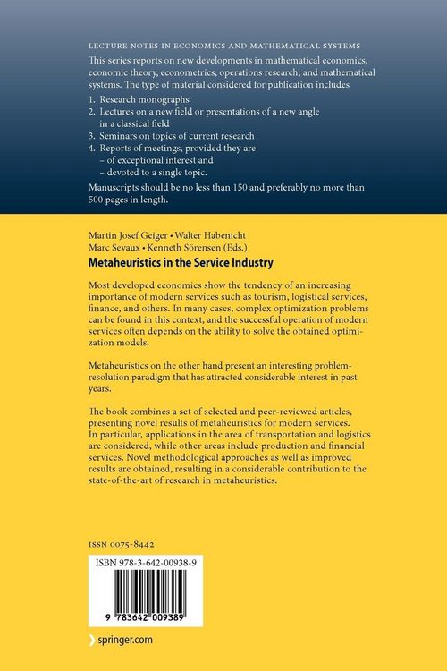 Produktbild: Metaheuristics in the Service Industry