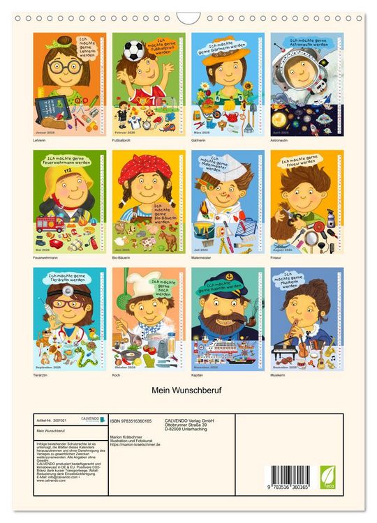 Produktbild: Mein Wunschberuf (Wandkalender 2026 DIN A3 hoch), CALVENDO Monatskalender