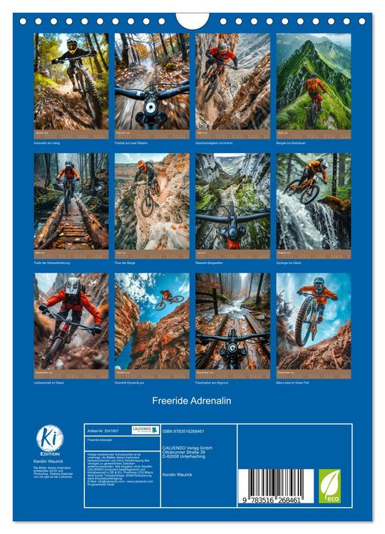 Produktbild: Freeride Adrenalin (Wandkalender 2026 DIN A4 hoch), CALVENDO Monatskalender