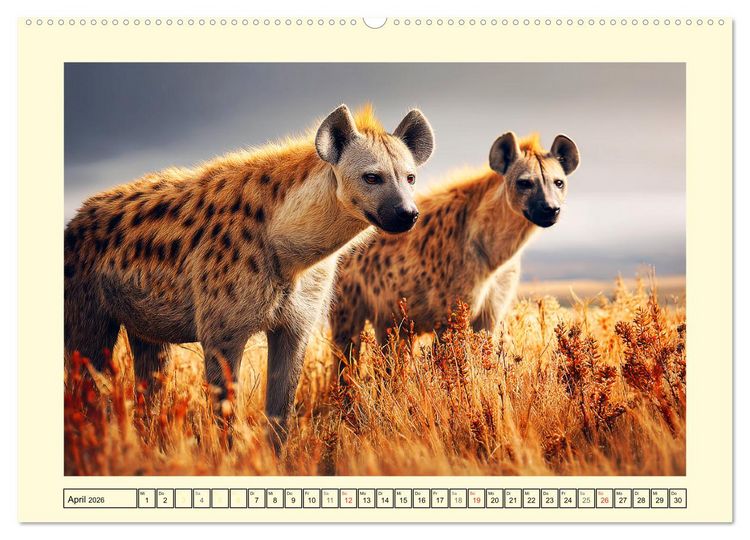 Produktbild: Afrikas Hy&auml;nen. Die kichernden Schatten der Savanne (Wandkalender 2026 DIN A2 quer), CALVENDO Monatskalender