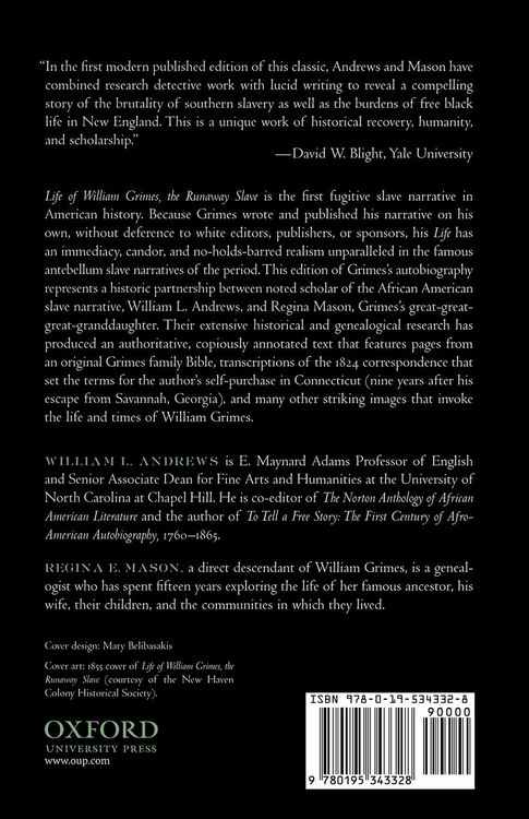 Produktbild: Life of William Grimes, the Runaway Slave