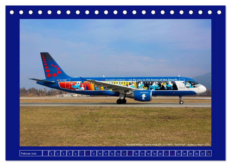 Produktbild: Bunte Airliner (Tischkalender 2026 DIN A5 quer), CALVENDO Monatskalender