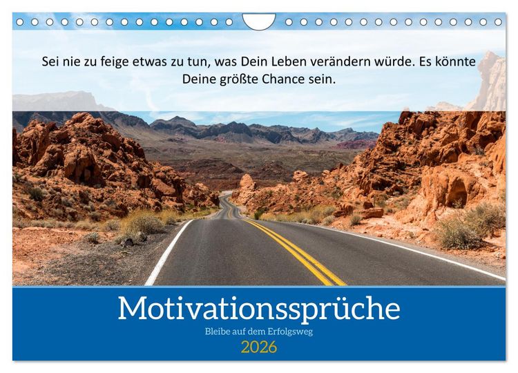 Produktbild: Motivationsspr&uuml;che Erfolgsweg (Wandkalender 2026 DIN A4 quer), CALVENDO Monatskalender