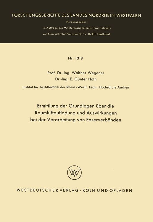 Produktbild: Ermittlung der Grundlagen &uuml;ber die Raumluftaufladung und Auswirkungen bei der Verarbeitung von Faserverb&auml;nden