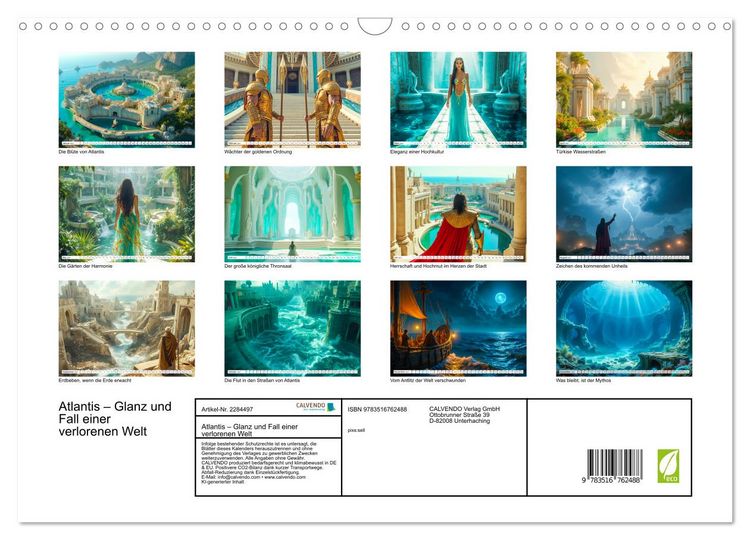 Produktbild: Atlantis &ndash; Glanz und Fall einer verlorenen Welt (Wandkalender 2027 DIN A3 quer), CALVENDO Monatskalender