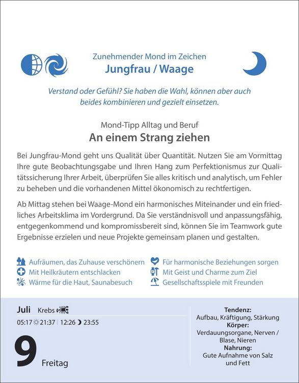 Produktbild: Leben mit dem Mond Tagesabrei&szlig;kalender 2027 - Praktische Tipps Tag f&uuml;r Tag