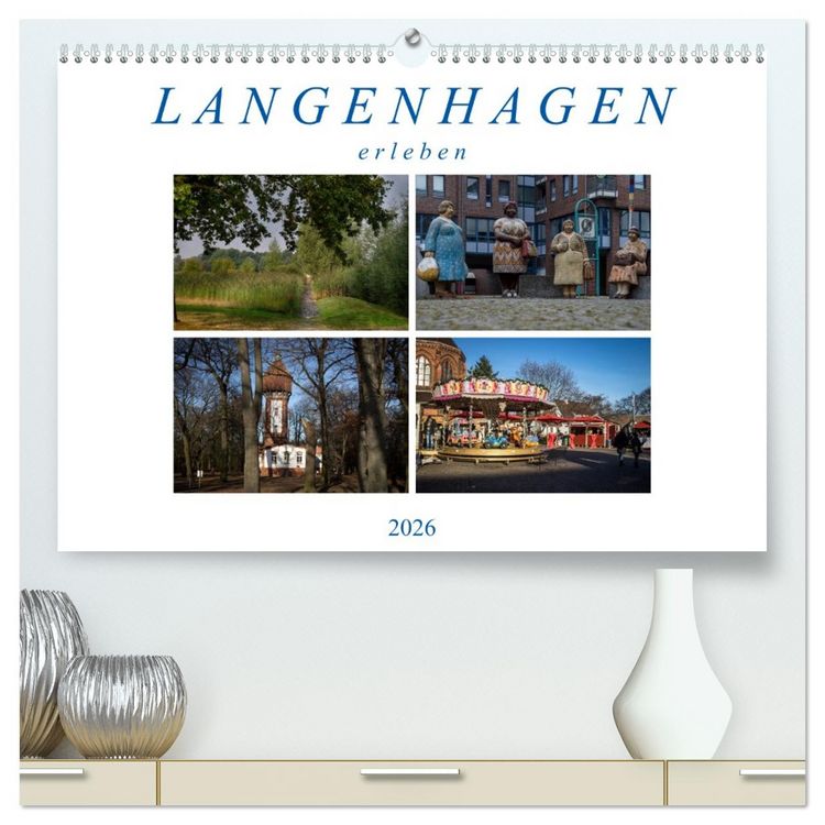 Produktbild: Langenhagen erleben (hochwertiger Premium Wandkalender 2026 DIN A2 quer), Kunstdruck in Hochglanz