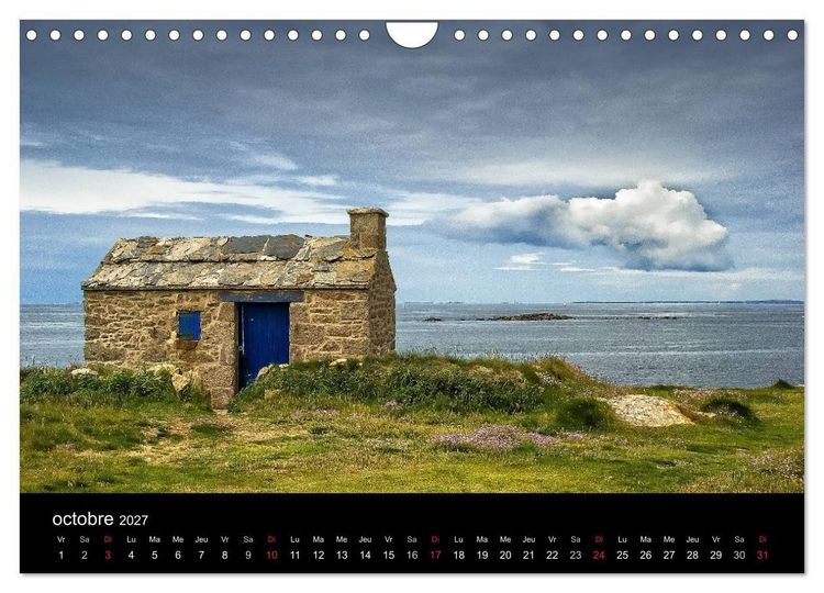 Produktbild: La Bretagne - prises de vue sur un paysage c&ocirc;tier (Calendrier mural 2027 DIN A4 vertical), CALVENDO calendrier mensuel