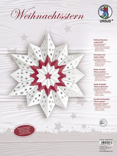 Produktbild: URSUS Weihnachtsstern, polarwei&szlig;/rubinrot