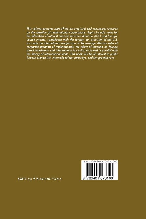 Produktbild: The Taxation of Multinational Corporations