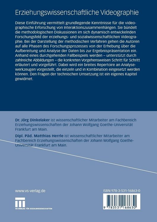 Produktbild: Erziehungswissenschaftliche Videographie