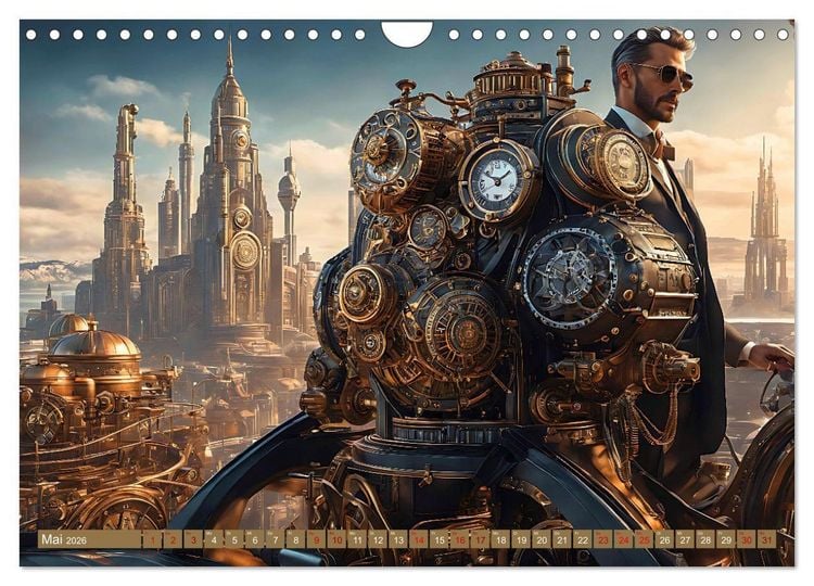 Produktbild: Steampunk - Mensch und Maschine (Wandkalender 2026 DIN A4 quer), CALVENDO Monatskalender