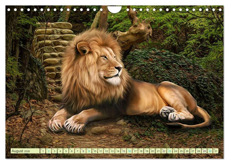 Produktbild: Dschungelwelt - Artwork (Wandkalender 2026 DIN A4 quer), CALVENDO Monatskalender
