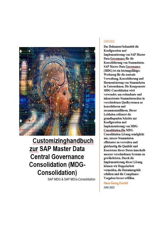 Produktbild: Customizinghandbuch zur SAP Master Data Central Governance Consolidation (MDG-Consolidation)