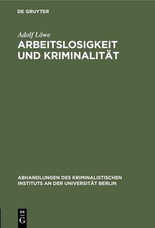 Produktbild: Arbeitslosigkeit und Kriminalit&auml;t