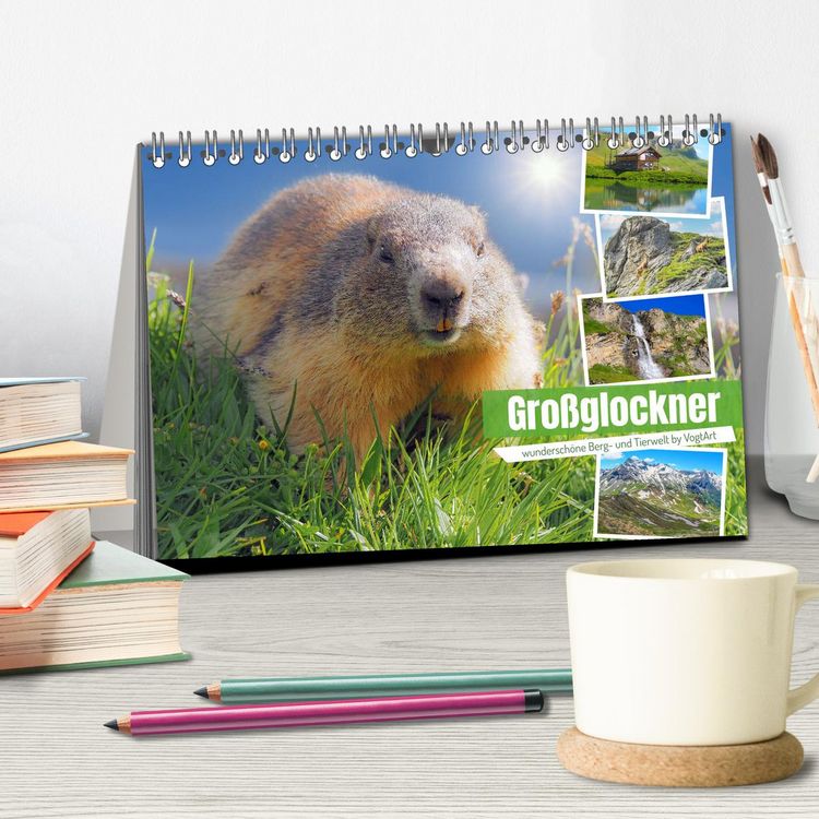 Produktbild: Gro&szlig;glockner wundersch&ouml;ne Berg- und Tierwelt (Tischkalender 2026 DIN A5 quer), CALVENDO Monatskalender