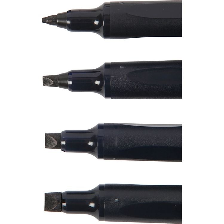 Produktbild: Creativ Company Kalligrafie-Marker, Strichst&auml;rke, 1,4+2,5+3,6+4,8 mm, Schwarz, 4 Stk