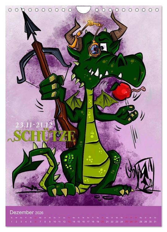 Produktbild: Drachenhoroskop 2026 (Wandkalender 2026 DIN A4 hoch), CALVENDO Monatskalender