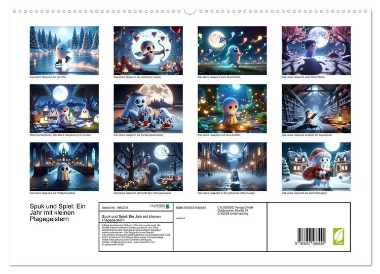 Produktbild: Spuk und Spiel: Ein Jahr mit kleinen Plagegeistern (hochwertiger Premium Wandkalender 2026 DIN A2 quer), Kunstdruck in Hochglanz