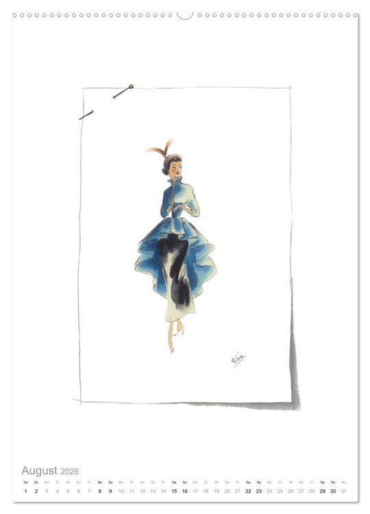 Produktbild: FIGURINEN 2026 - Modedesign von 1949 - Zeichnungen von Elina Ruffinengo (hochwertiger Premium Wandkalender 2026 DIN A2 hoch), Kunstdruck in Hochglanz