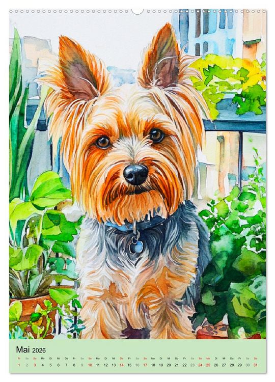 Produktbild: Bezaubernde Hunde. Unsere Freunde im lieblichen Aquarell-Stil (Wandkalender 2026 DIN A2 hoch), CALVENDO Monatskalender