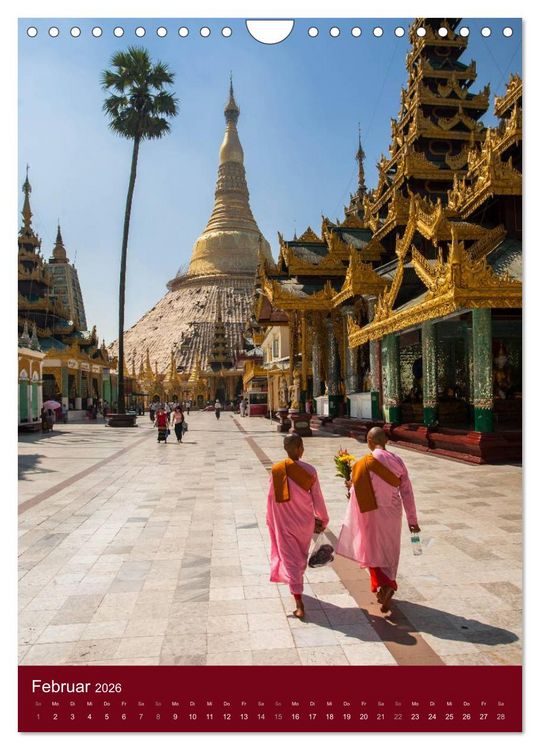 Produktbild: MYANMAR SPIRITUELL 2026 (Wandkalender 2026 DIN A4 hoch), CALVENDO Monatskalender