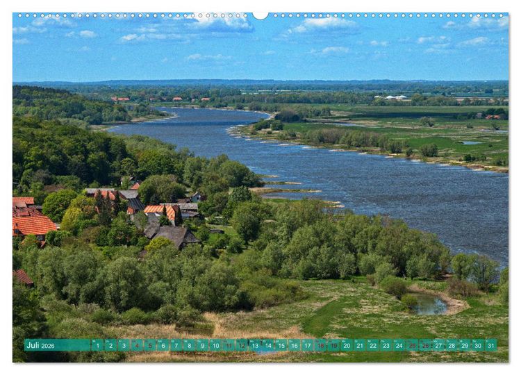 Produktbild: Flusslandschaft Elbe (hochwertiger Premium Wandkalender 2026 DIN A2 quer), Kunstdruck in Hochglanz