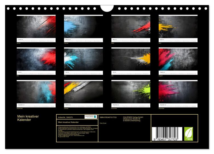Produktbild: Mein kreativer Kalender (Wandkalender 2026 DIN A4 quer), CALVENDO Monatskalender