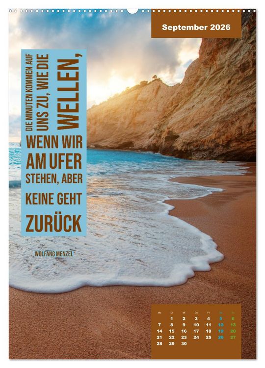 Produktbild: Verr&uuml;ckt nach MEER - Wellen - Strand - Zitate (Wandkalender 2026 DIN A2 hoch), CALVENDO Monatskalender