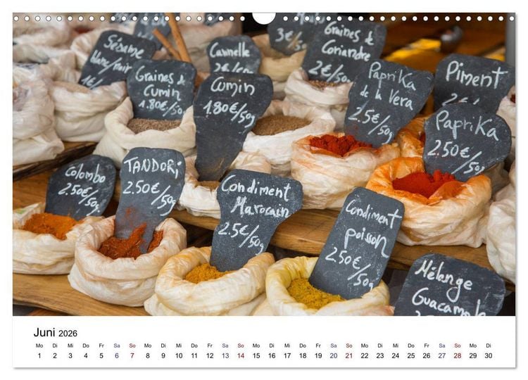 Produktbild: March&eacute; hebdomadaire - Ein Rundgang &uuml;ber einen franz&ouml;sischen Wochenmarkt (Wandkalender 2026 DIN A3 quer), CALVENDO Monatskalender