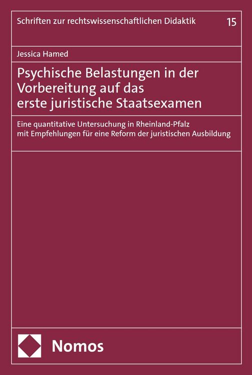Produktbild: Psychische Belastungen in der Vorbereitung auf das erste juristische Staatsexamen