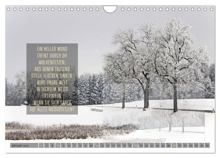 Produktbild: Stimmungsreigen Gef&uuml;hlvolle Texte und Bilder (Wandkalender 2026 DIN A4 quer), CALVENDO Monatskalender