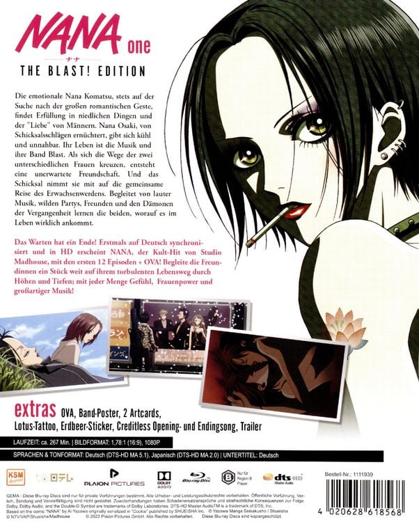 Produktbild: NANA - The Blast! Edition Vol. 1 (Ep. 1-12 + OVA 1) [2 BRs]