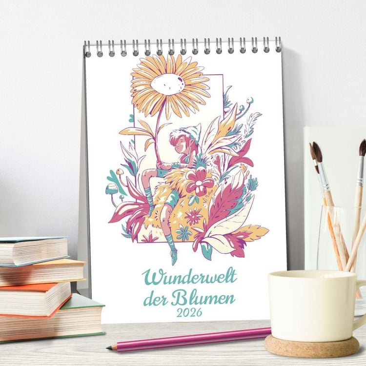 Produktbild: Wunderwelt der Blumen (Tischkalender 2026 DIN A5 hoch), CALVENDO Monatskalender