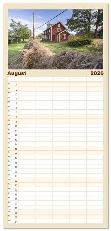 Produktbild: Familienplaner 2026 - Schweden - Die Highlights von Sm&aring;land bis zur Westk&uuml;ste mit 5 Spalten (Wandkalender, 21 x 45 cm) CALVENDO