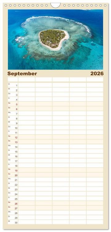 Produktbild: Familienplaner 2026 - Trauminseln - Matteo Colombo mit 5 Spalten (Wandkalender, 21 x 45 cm) CALVENDO