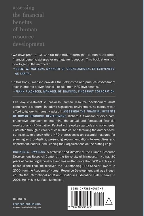 Produktbild: Assessing the Financial Benefits of Human Resource Development