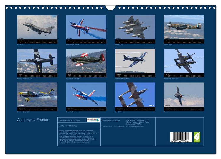 Produktbild: Ailes sur la France (Calendrier mural 2026 DIN A3 vertical), CALVENDO calendrier mensuel