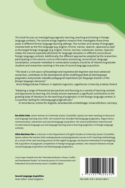 Produktbild: Investigating Pragmatics in Foreign Language Learning, Teaching and Testing