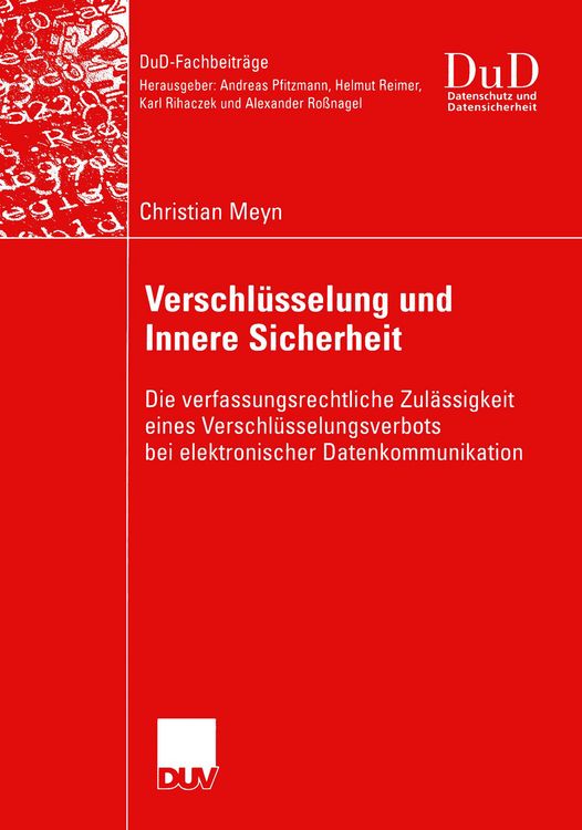 Produktbild: Verschl&uuml;sselung und Innere Sicherheit